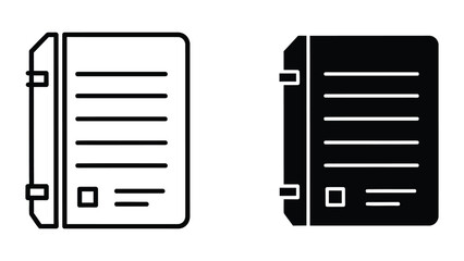 Notebook icons in black and white