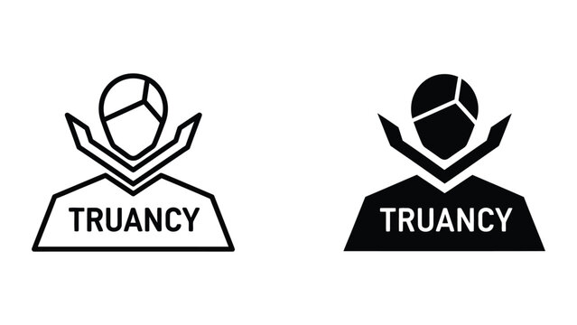 Truancy icons representing school absenteeism