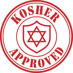 Kosher Approved Certification Stamp for Food Products - Authentic Quality Assurance