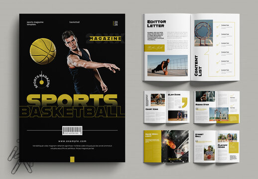 Basketball Sport Magazine Template