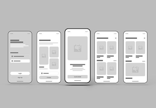 Modern Mobile App UI Template Design with Clean User Interface Layout