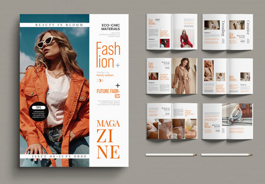 Modern Fashion Magazine Editorial Layout Template Design