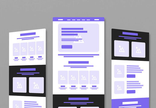 Responsive Landing Page Wireframe Template Layout for Modern Web Design