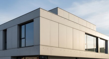 Obraz premium Modern building with unique architectural design and large windows