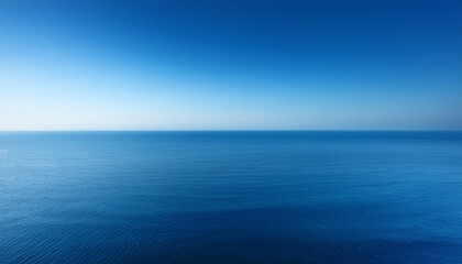 Fototapeta premium Serene Ocean Horizon Blue Gradient Sky And Calm Water