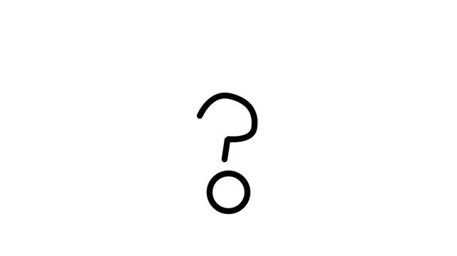 Question Mark Motion Icon. Animated question mark icon representing help, frequently asked questions, support centers, and user information search.