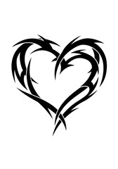 Obraz premium Black heart symbol tattoo design.