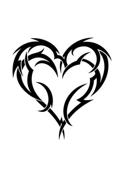 Black heart symbol tattoo design.