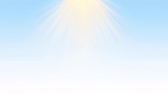 Bright soft sky gradient with subtle sun rays.