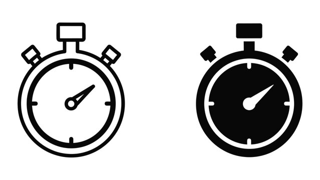 Stopwatch icon symbolizing time measurement, speed, and countdowns for sports and projects.