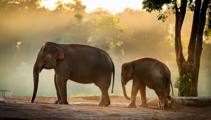 Fototapeta premium Two Elephants At The Zoo