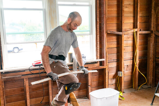cleaning up construction debris