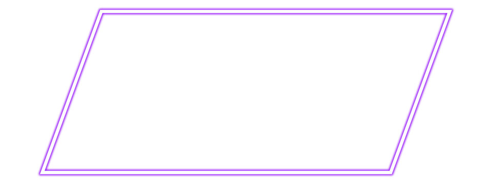 Simple parallelogram outline a geometric shape with a thin purple border perfect for design elements