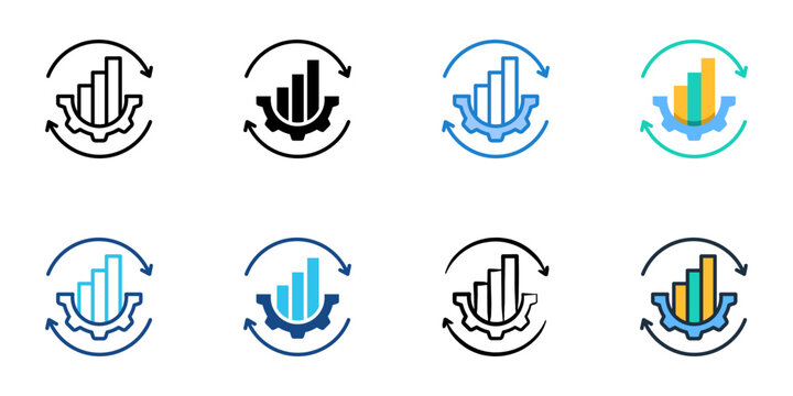 Business Continuity icons set multiple style collection. Editable stroke 

