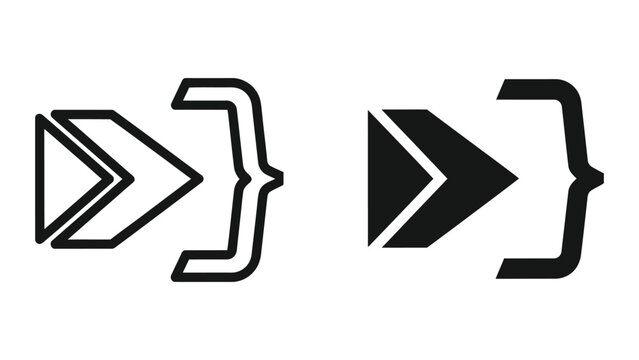 Code Insertion and Programming Brackets Icon Vector Set
