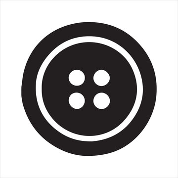 cloth button silhouette icon vector art illustration