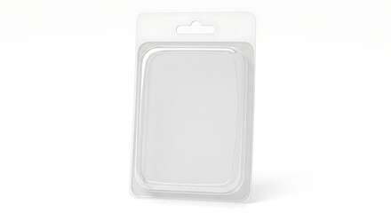 Vertical blister pack with clear plastic bubble on white card, isolated product packaging mockup.