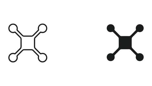 Drone Quadcopter Icons, Aerial Technology and Surveillance Concept
