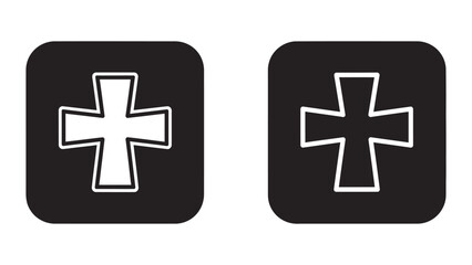 Obraz premium Medical Cross and Add Button Icons in Rounded Squares