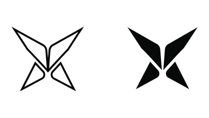 Obraz premium Abstract Butterfly and Geometric Wing Logo Symbols