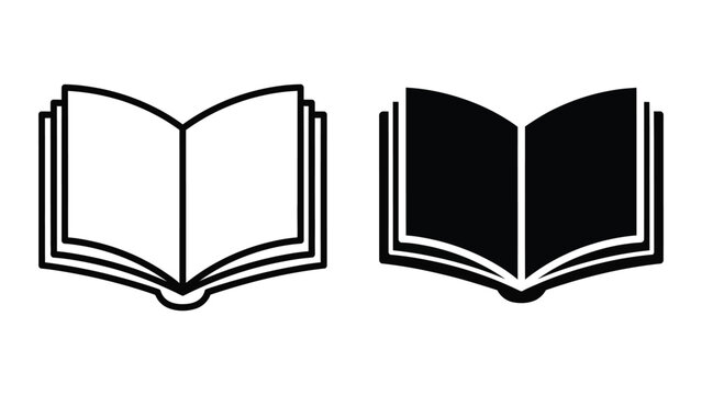 Open Book Icons Representing Education, Reading, and Knowledge