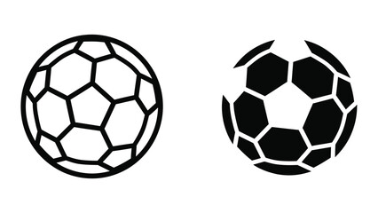 Fototapeta premium Soccer Ball Icons: Classic Outline and Textured Solid Styles