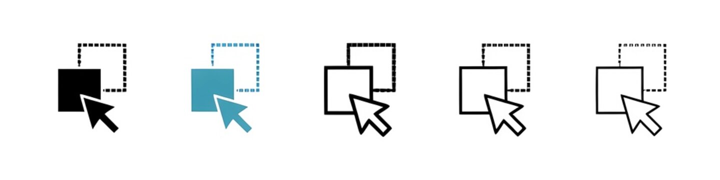 Drag and drop icon pack Thin line customizable illustration. Contour symbol. Vector isolated outline drawing. Editable stroke