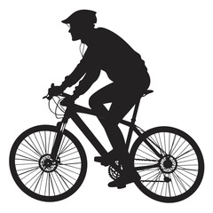 Fototapeta premium silhouette of a man riding a bike