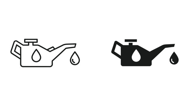 Pouring Oil Can Icon - Lubrication & Engine Maintenance Symbol