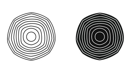 Fototapeta premium Abstract Geometric Concentric Circle Pattern Icon Set