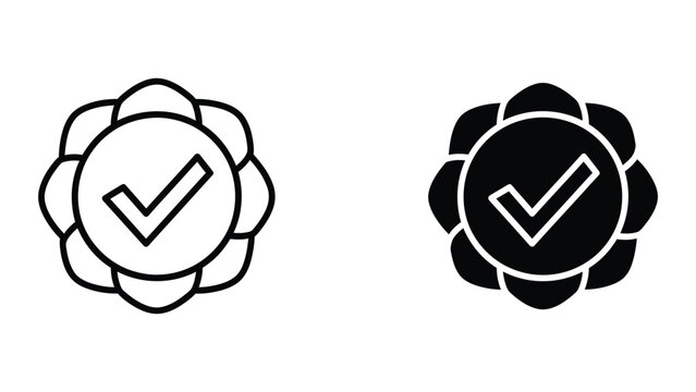 Quality Guarantee Seal and Approved Badge Icon Set