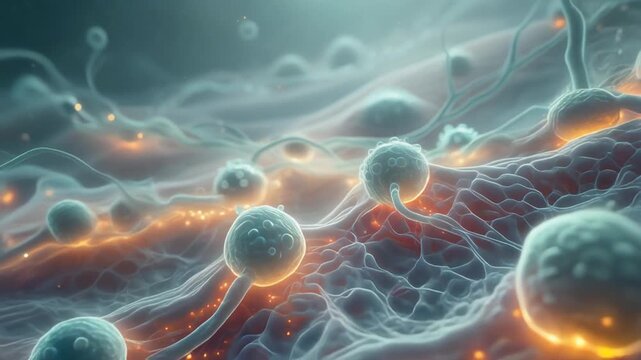 Cinematic visualization of interleukin molecules - immune system's fiery response