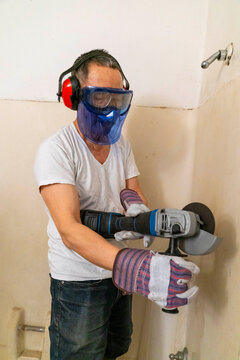 angle grinder bathroom remodel
