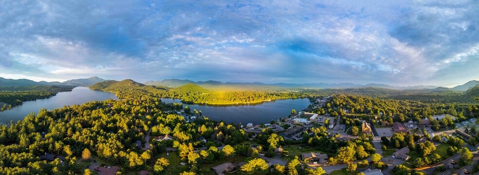 Sunrise Panorama of Lake Placid, New York