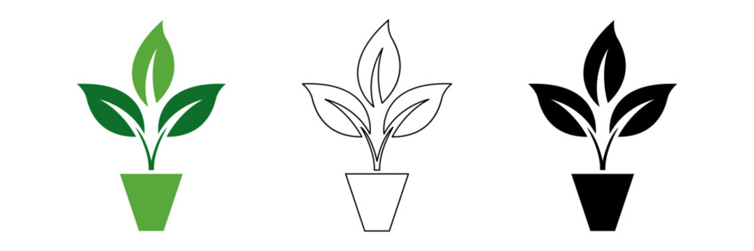 Vector logo of green leaf with tob icon illustration