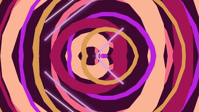 Vibrant concentric circles in shades of pink purple and orange