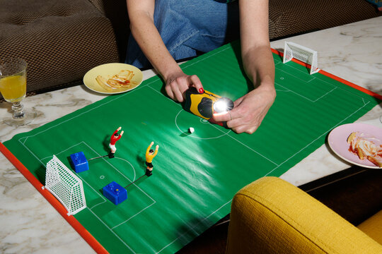 Flash Photography on a Toy Soccer Field
