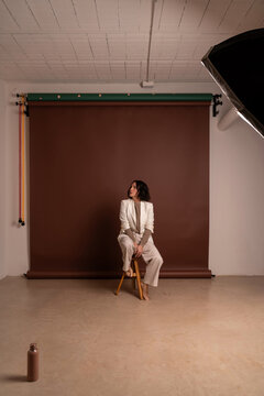 Business woman in photo studio
