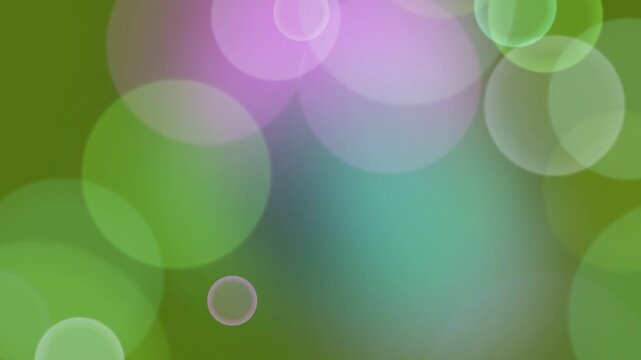 Colorful Bubbles with Green Background Animation.