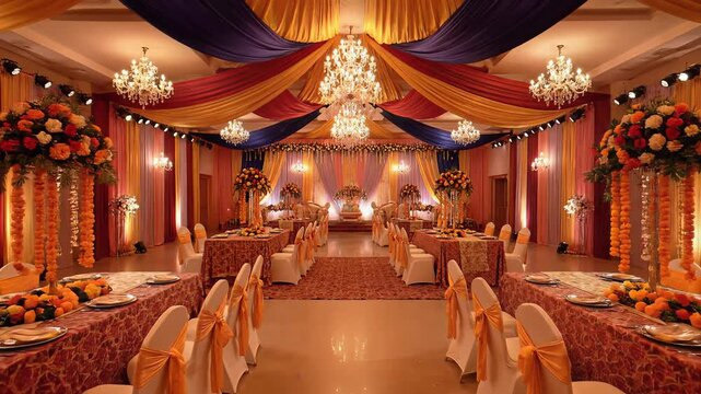Grand Indian Wedding Reception Hall Decoration Opulent Event