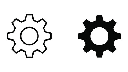 Fototapeta premium Minimal Settings Cog and Engineering Gear Vector Icons