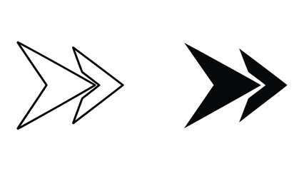 Fast Forward Double Arrow Right Direction Icon Set