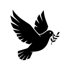 Obraz premium Dove with Olive Branch Icon