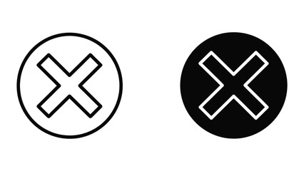 Fototapeta premium Minimalist Circle Cross Icons for Cancel Actions