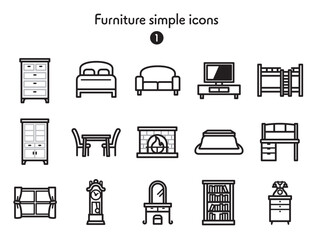 シンプルアイコン集 家具1 © Armadilloz