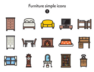 シンプルアイコン集 家具1 © Armadilloz