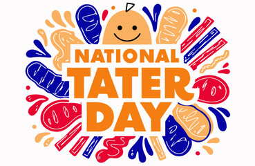Fototapeta premium NATIONAL TATER DAY vector illustration isolated on white background