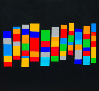 A colorful collage on a black background.