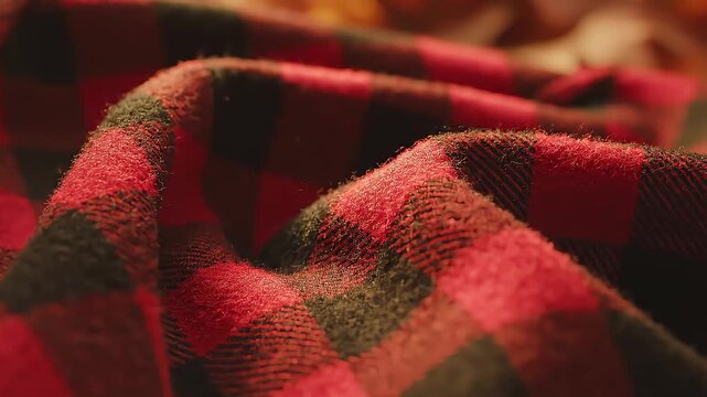 Red and Black Plaid Blanket Texture