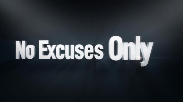 Motivational Business Quote "No Excuses Only" for Success & Achievement